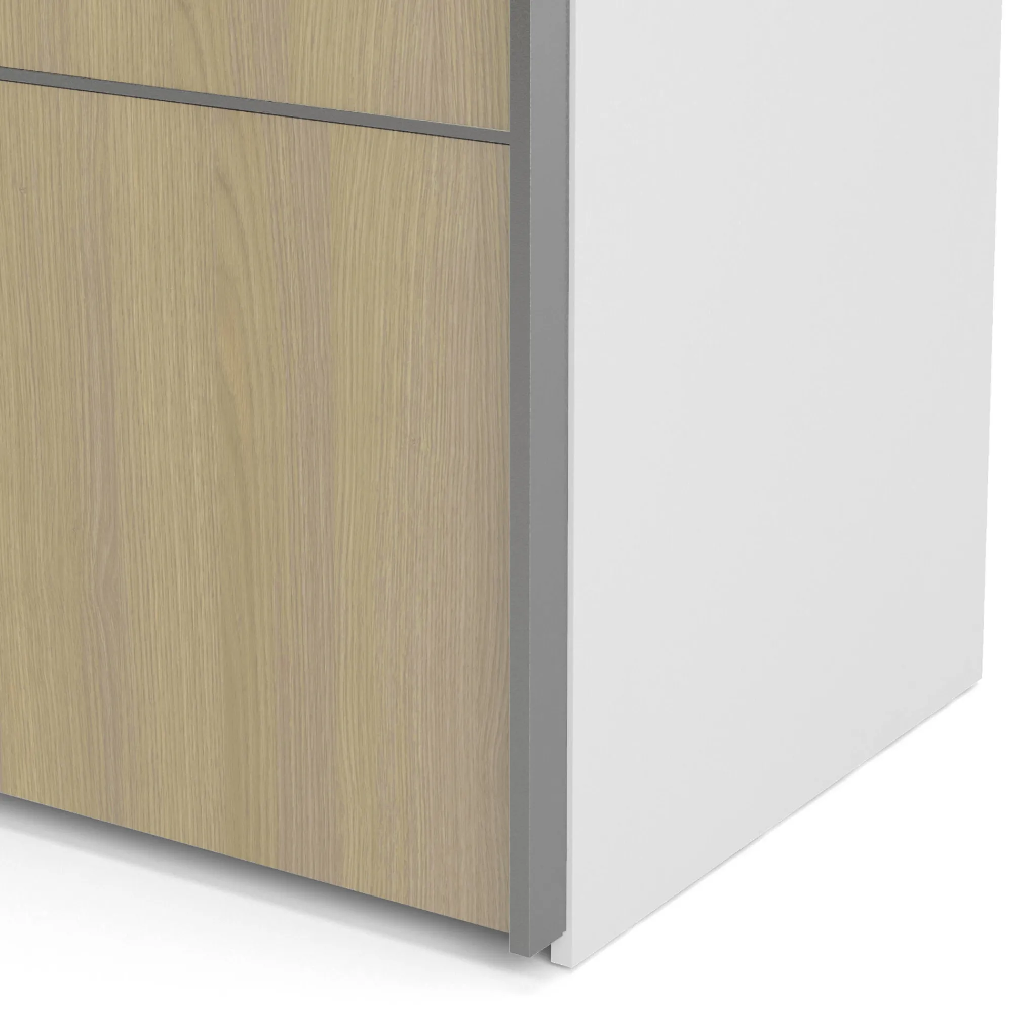Guardaroba 2 ante Accadia, 182x64 h202 cm, Bianco e Quercia<Dmora Sale