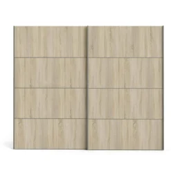 Guardaroba 2 ante Acerno, 243x64 h202 cm, Bianco e Quercia<Dmora Cheap