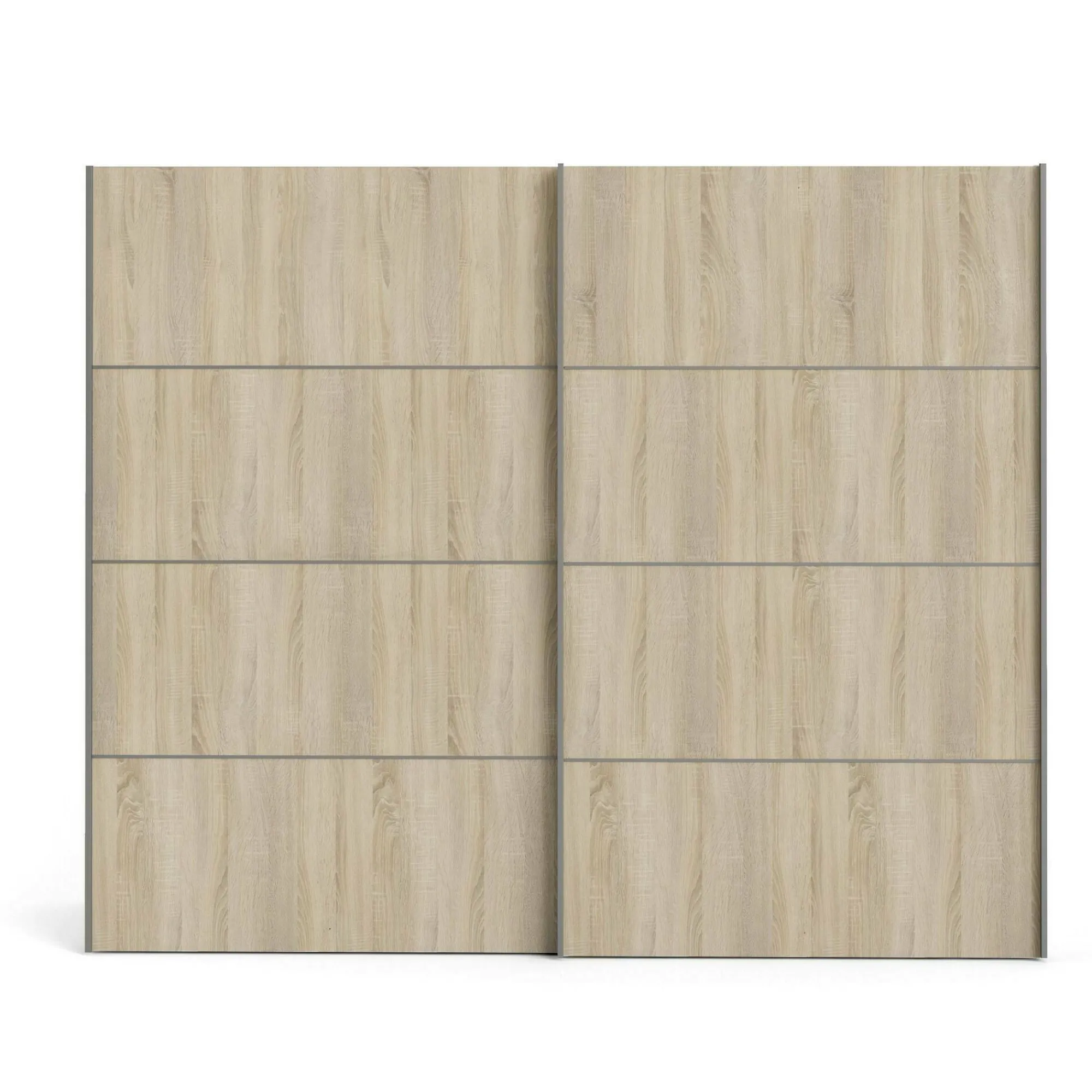 Guardaroba 2 ante Acerno, 243x64 h202 cm, Bianco e Quercia<Dmora Cheap