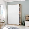 Guardaroba 2 ante Adrenalin, 120x50h200 cm, Rovere e Bianco<Dmora Cheap