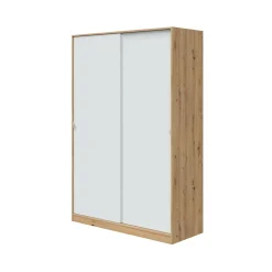 Guardaroba 2 ante Adrenalin, 120x50h200 cm, Bianco e Rovere Nodi<Dmora Clearance