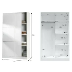 Guardaroba 2 ante Adrenalin, 120x50h200 cm,<Dmora Discount