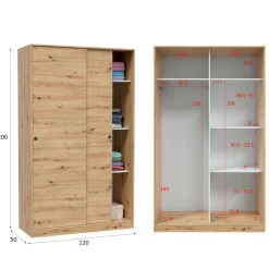 Guardaroba 2 ante Adrenalin, 120x50h200 cm,<Dmora Store