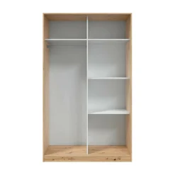 Guardaroba 2 ante Adrenalin, 120x50h200 cm, Bianco e Rovere Nodi<Dmora Clearance
