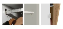 Guardaroba 2 ante Adrenalin, 120x50h200 cm, Bianco e Rovere Nodi<Dmora Clearance