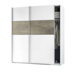 Guardaroba 2 ante Ainu, 180X60h200 cm, Bianco e Rovere<Dmora Best Sale