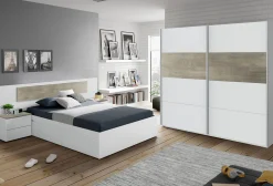 Guardaroba 2 ante Ainu, 180X60h200 cm, Bianco e Rovere<Dmora Best Sale