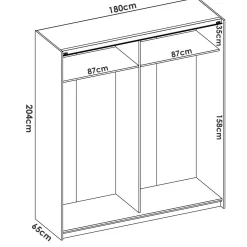 Guardaroba 2 ante Alias, 180x65h204 cm,<Dmora Outlet