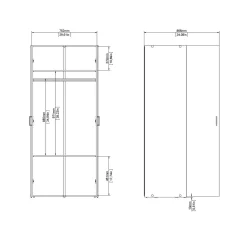 Guardaroba 2 ante Alibabba, 77x49 h175 cm,<Dmora Clearance