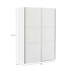 Guardaroba 2 ante Almese, 68x147 h220 cm, Bianco e Grigio<Dmora Flash Sale