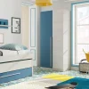 Guardaroba 2 ante Alpine, 90x52h200 cm, Bianco e Blu<Dmora Sale