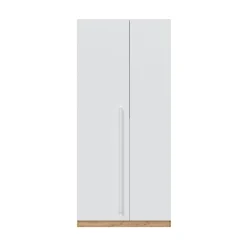 Guardaroba 2 ante Alpine, 90x52h200 cm, Rovere nodi e Bianco<Dmora Online