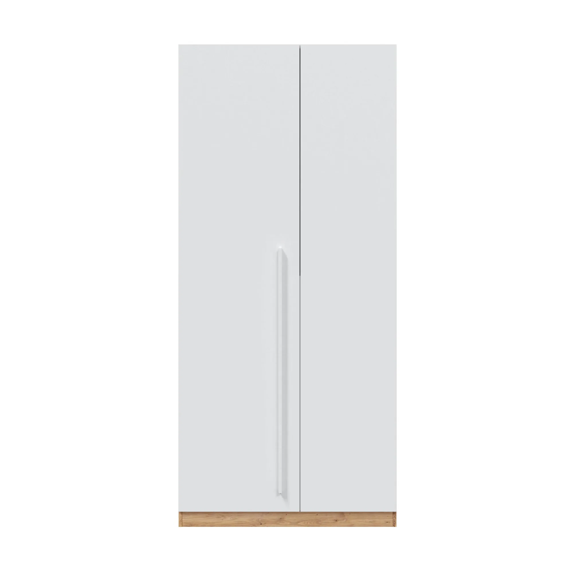 Guardaroba 2 ante Alpine, 90x52h200 cm, Rovere nodi e Bianco<Dmora Online