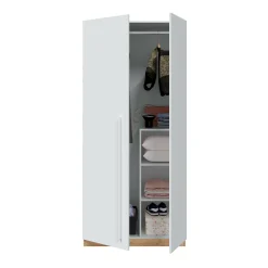 Guardaroba 2 ante Alpine, 90x52h200 cm, Rovere nodi e Bianco<Dmora Online