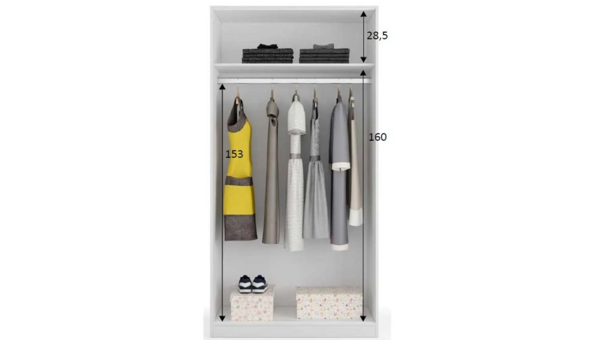 Guardaroba 2 ante Alt, 100x50h200 cm,<Dmora Store