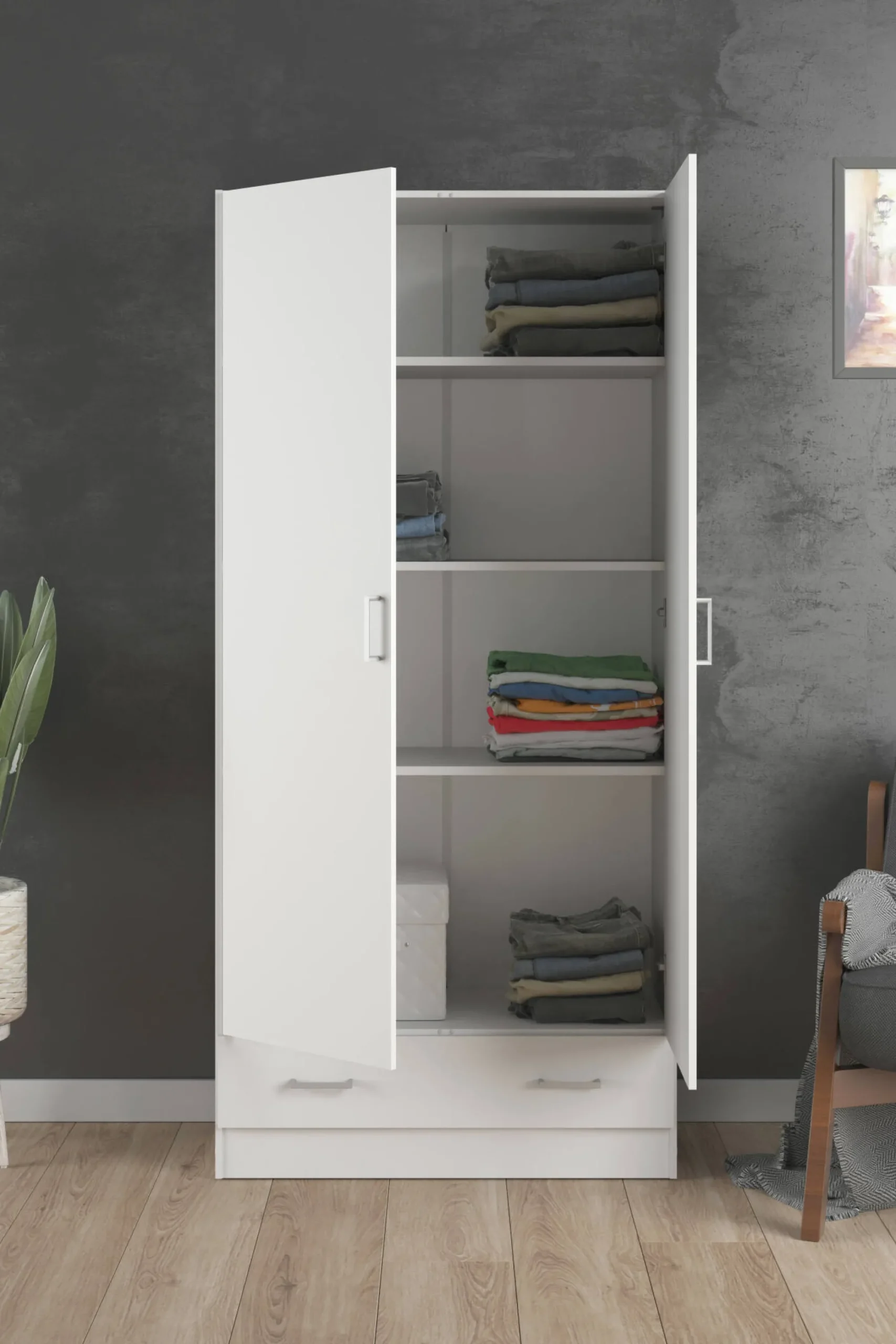 Guardaroba 2 ante Amylya, 79x36 h170 cm,<Dmora Best