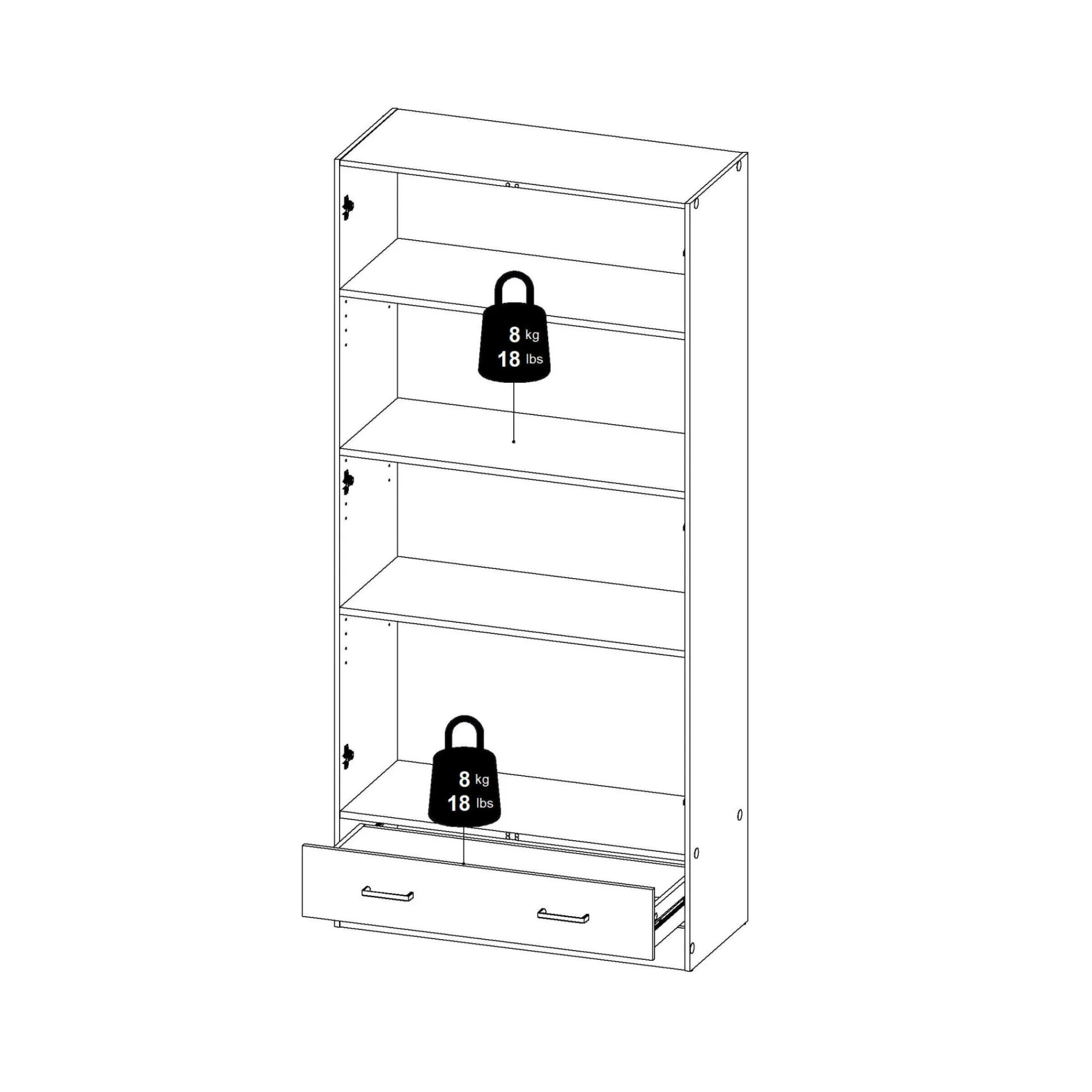 Guardaroba 2 ante Amylya, 79x36 h170 cm,<Dmora Best