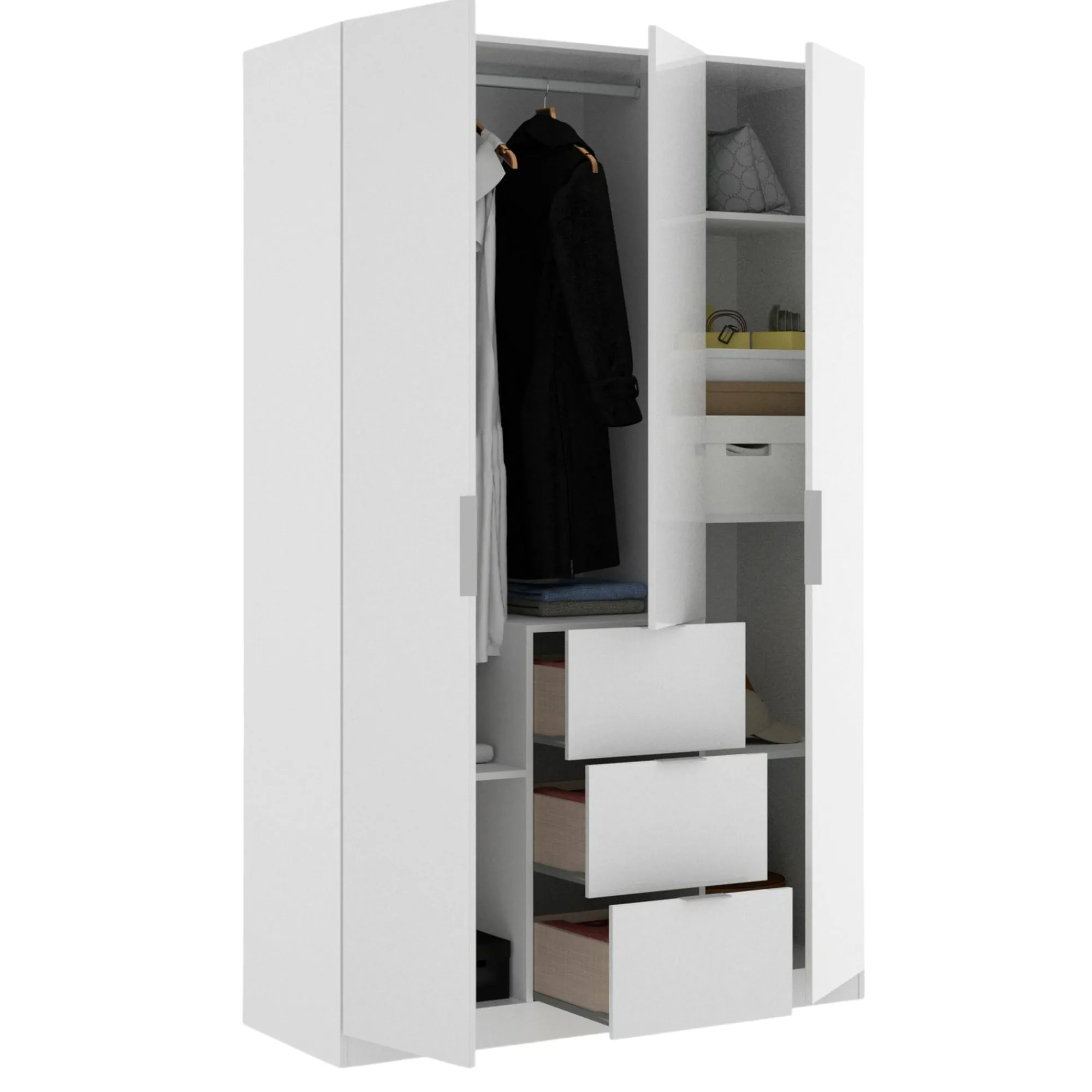 Guardaroba 3 ante Anabela, 135x52h204 cm,<Dmora Discount