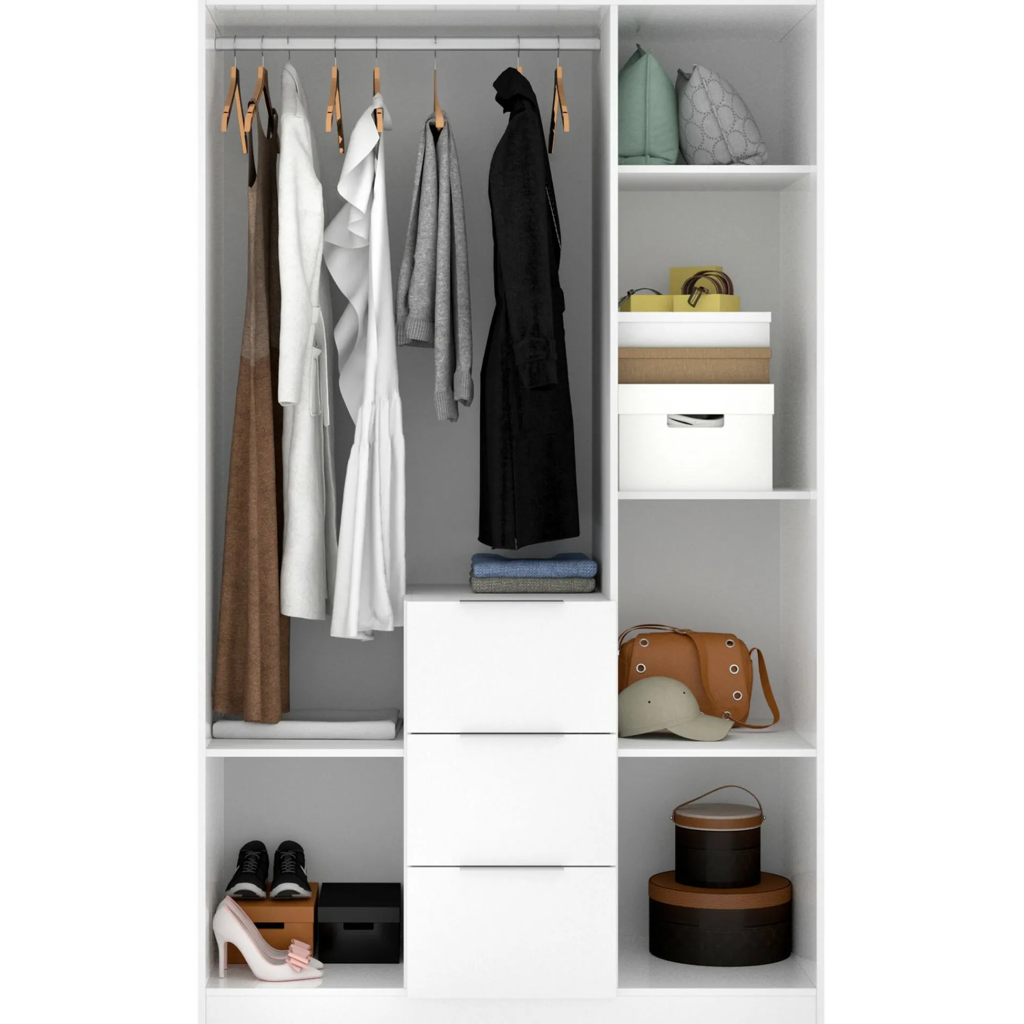 Guardaroba 3 ante Anabela, 135x52h204 cm,<Dmora Discount