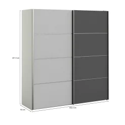 Guardaroba 2 ante Anela, 182x64 h202 cm, Bianco<Dmora Hot