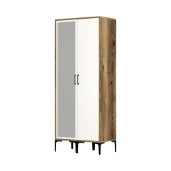 Guardaroba 2 ante Anfo, 80x201h48 cm, Noce e Bianco<Dmora Flash Sale