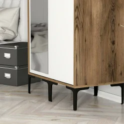 Guardaroba 2 ante Anfo, 80x201h48 cm, Noce e Bianco<Dmora Flash Sale