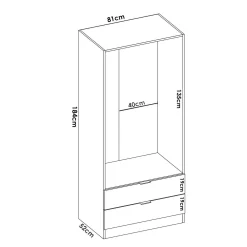Guardaroba 2 ante Anya, 81x52h184 cm,<Dmora Best Sale