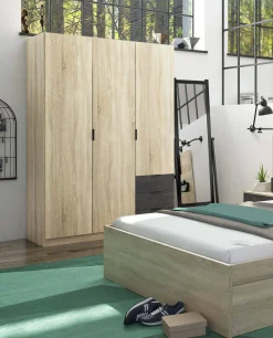 Guardaroba 3 ante Apaches, 121x52h180 cm, Rovere e Ossido<Dmora Store