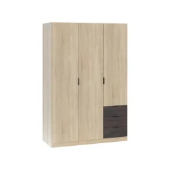 Guardaroba 3 ante Apaches, 121x52h180 cm, Rovere e Ossido<Dmora Store
