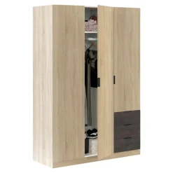 Guardaroba 3 ante Apaches, 121x52h180 cm, Rovere e Ossido<Dmora Store