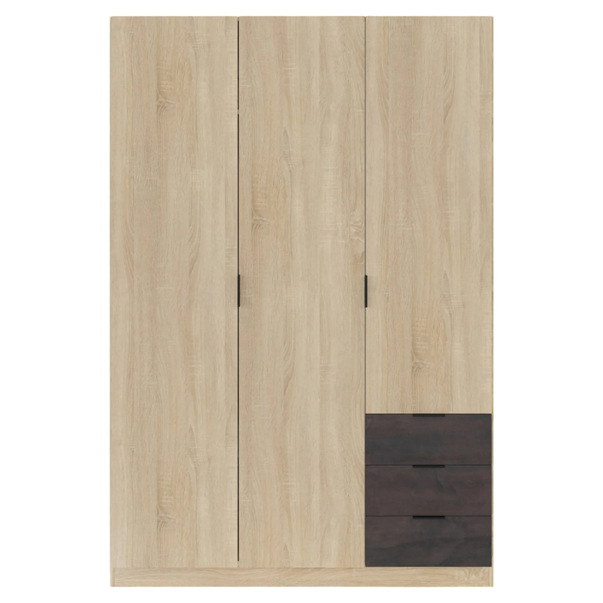 Guardaroba 3 ante Apaches, 121x52h180 cm, Rovere e Ossido<Dmora Store