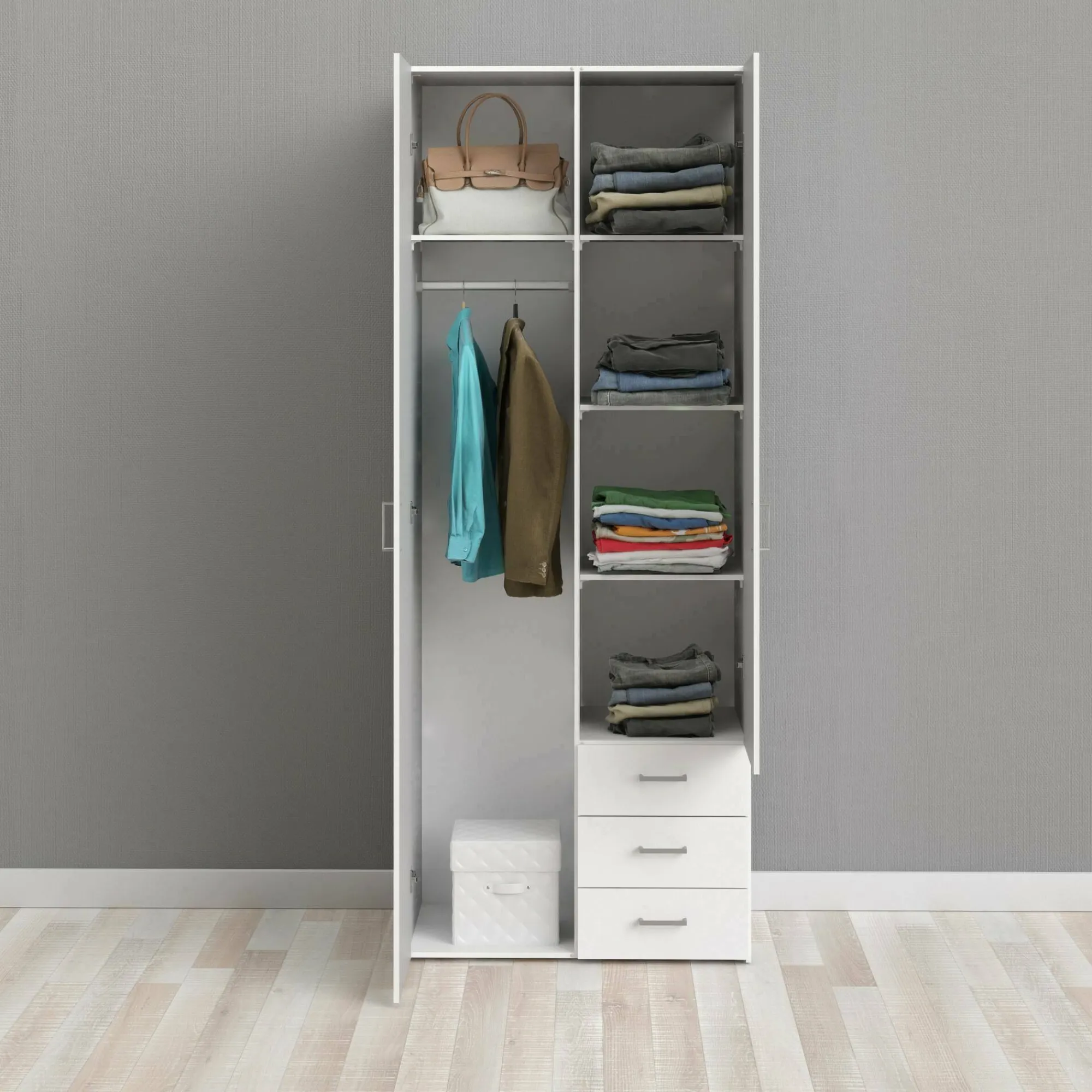 Guardaroba 2 ante Apollina, 77x50 h200 cm,<Dmora Store