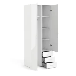 Guardaroba 2 ante Apollina, 78x50 h200 cm, Bianco<Dmora Cheap