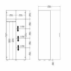 Guardaroba 2 ante Arg, 50x79 h201 cm,<Dmora Cheap