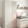 Guardaroba 3 ante Aronia, 90x52h200 cm, Grigio e Rosa<Dmora Cheap