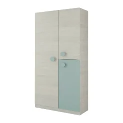 Guardaroba 3 ante Aronia, 90x52h200 cm, Grigio e Verde acqua<Dmora Hot