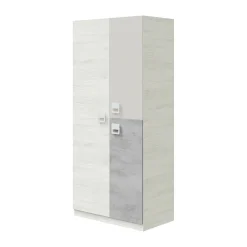 Guardaroba 3 ante Aronia, 90x52h200 cm, Grigio e Cemento<Dmora Store