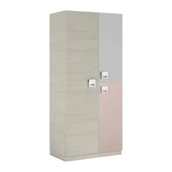 Guardaroba 3 ante Aronia, 90x52h200 cm, Grigio e Rosa<Dmora Cheap