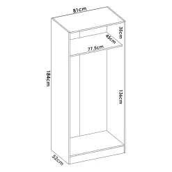 Guardaroba 2 ante Artu, 81x52h184 cm,<Dmora Outlet