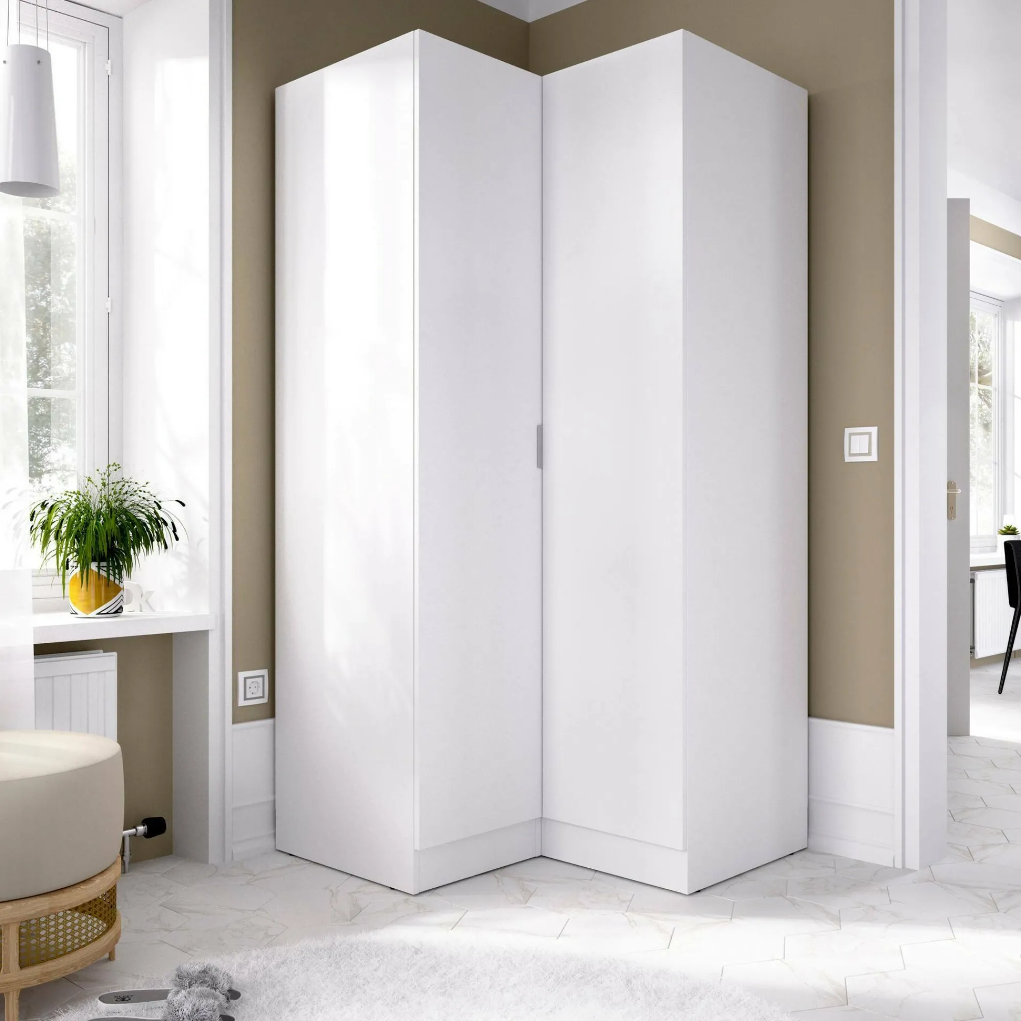 Guardaroba 2 ante Aser, 91x93h184 cm,<Dmora New