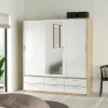 Guardaroba 3 ante Astrolabio, 181x60 h200 cm, Quercia e Bianco<Dmora Flash Sale