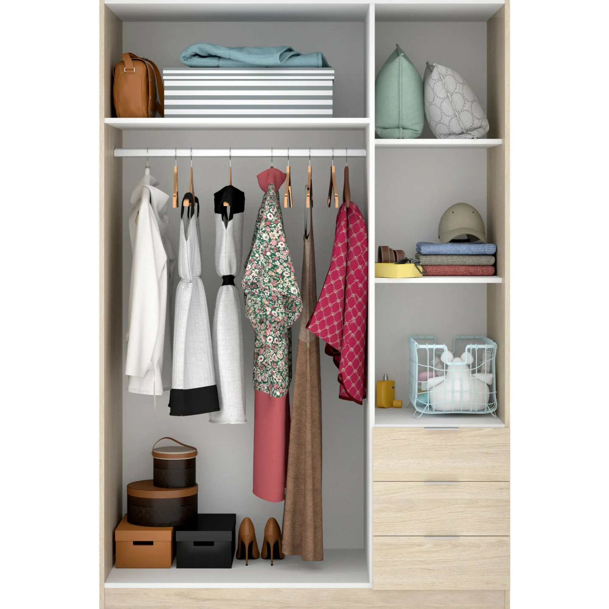 Guardaroba 3 ante Astru, 121x52h184 cm,<Dmora Shop