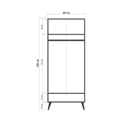 Guardaroba 2 ante Atomic, 80x45h190 cm,<Dmora Flash Sale