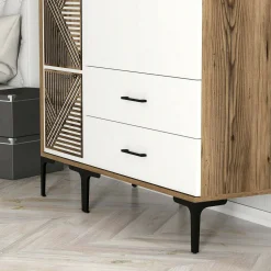 Guardaroba 3 ante Awty, 120x48h201 cm, Noce e Bianco<Dmora Flash Sale