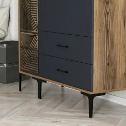 Guardaroba 3 ante Awty, 120x48h201 cm, Noce e Antracite<Dmora Cheap