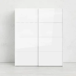 Guardaroba 2 ante Badesse, 62x182 h220 cm, Bianco<Dmora Fashion