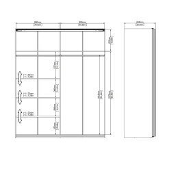 Guardaroba 2 ante Badesse, 62x182 h220 cm, Bianco<Dmora Fashion