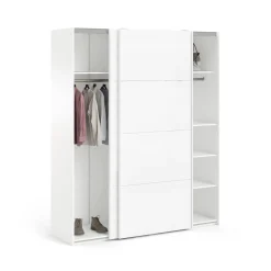 Guardaroba 2 ante Badesse, 62x182 h220 cm, Bianco<Dmora Fashion