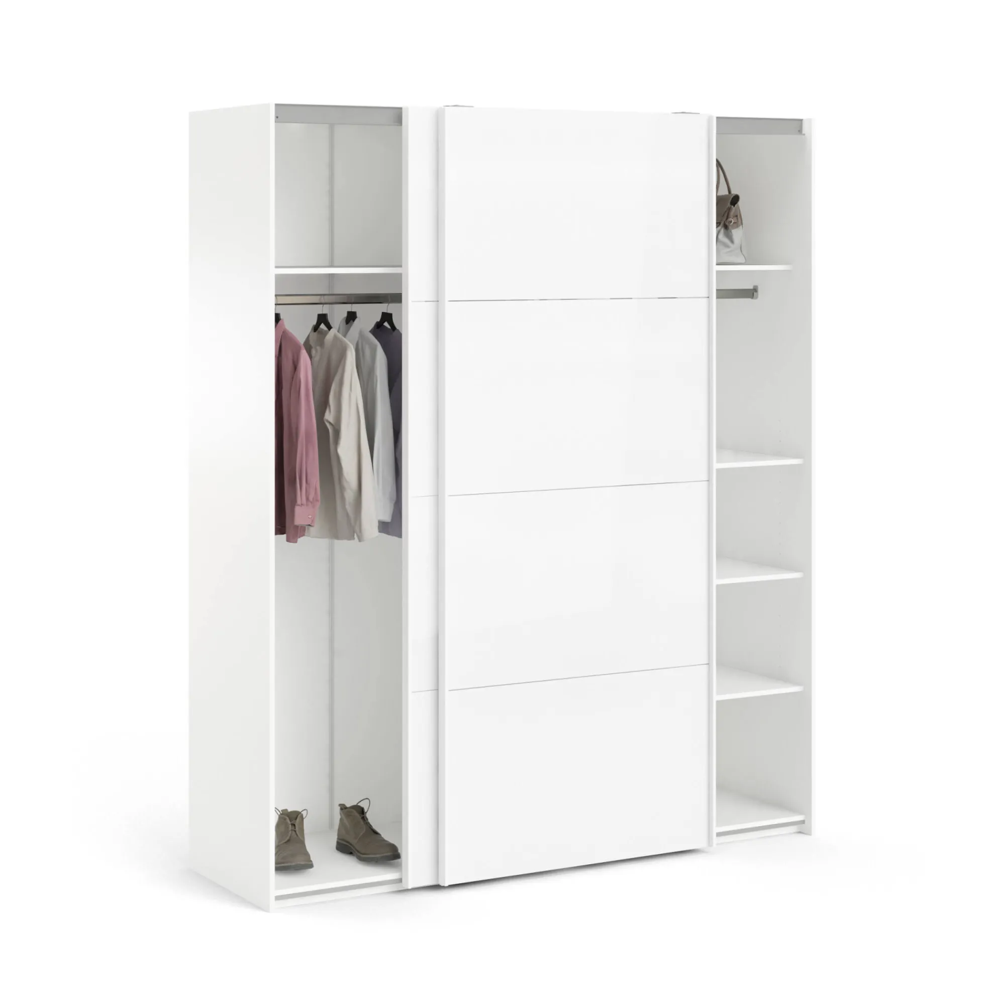 Guardaroba 2 ante Badesse, 62x182 h220 cm, Bianco<Dmora Fashion