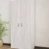 Guardaroba 2 ante Bandu, 80x52h170 cm, Bianco e Rovere<Dmora Shop